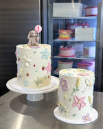 TALL Hand-Piped Floral Cake