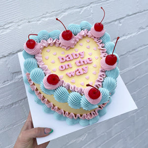 Frilly Retro LOVEHEART Cake