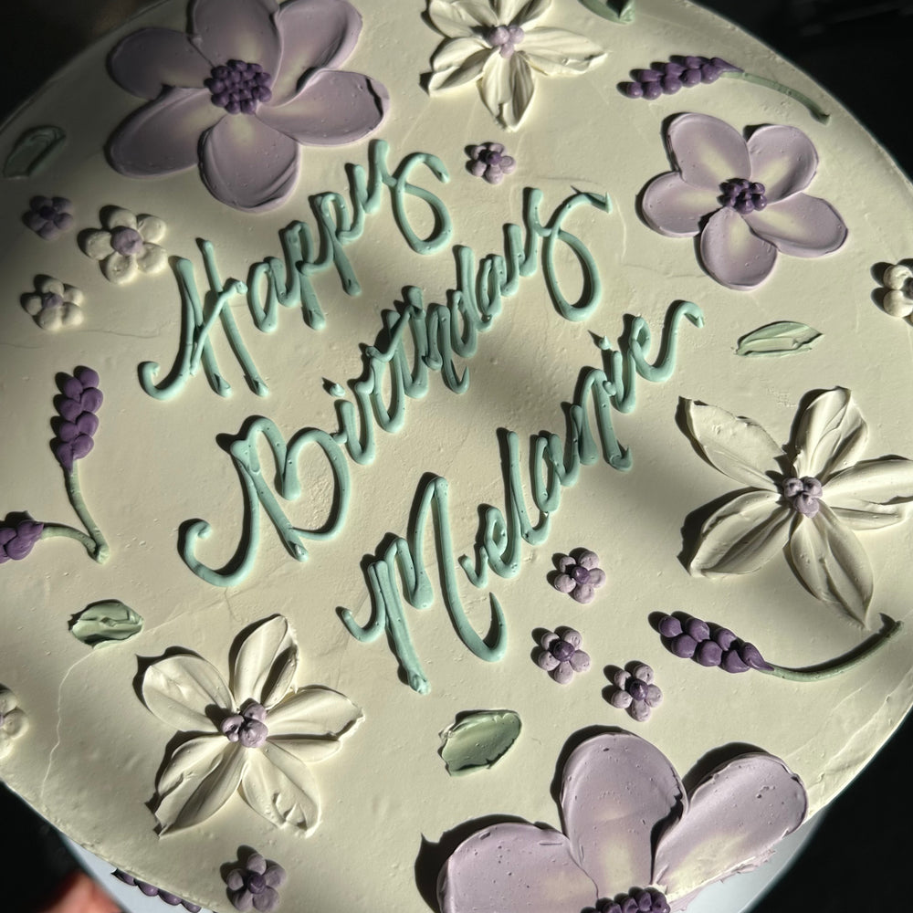 Hand-Piped Floral Cake