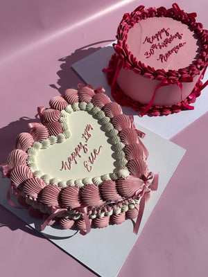 Frilly Retro LOVEHEART Cake