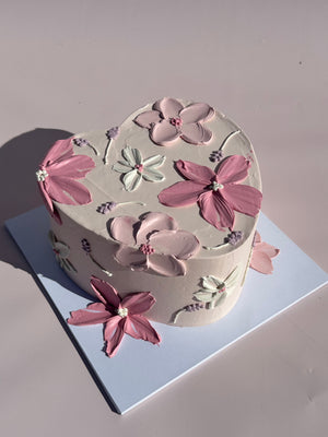 Hand-Piped Floral Cake