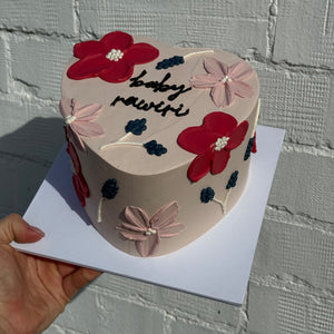 Hand-Piped Floral Cake