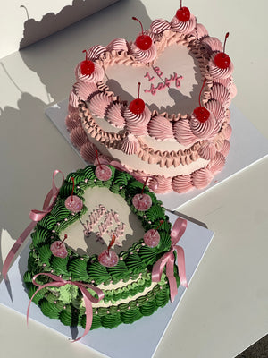 Frilly Retro LOVEHEART Cake